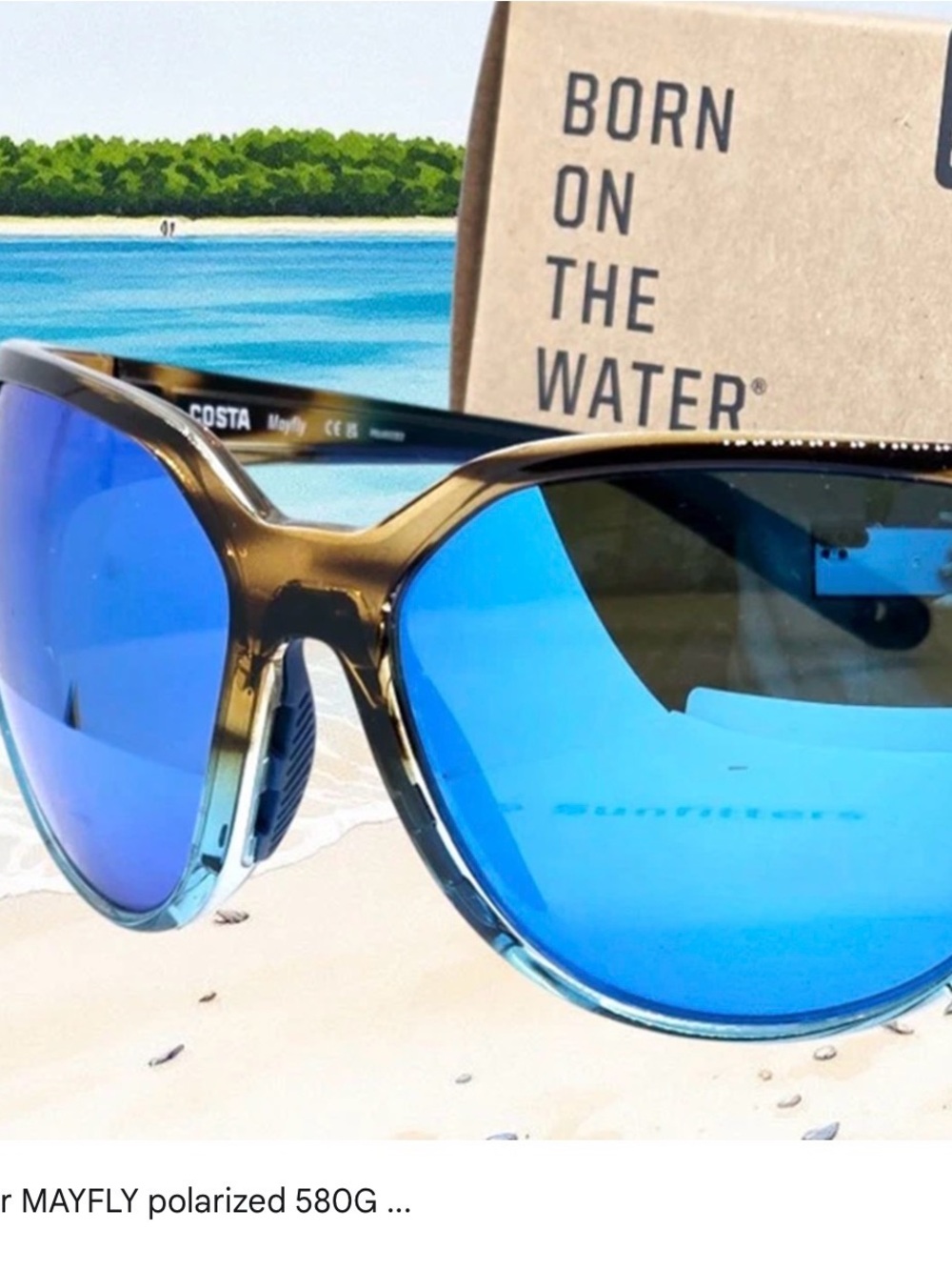Costa Del Mar MAYFLY Sunglasses Blue Mirror Lenses & Brown Tortoise Frame